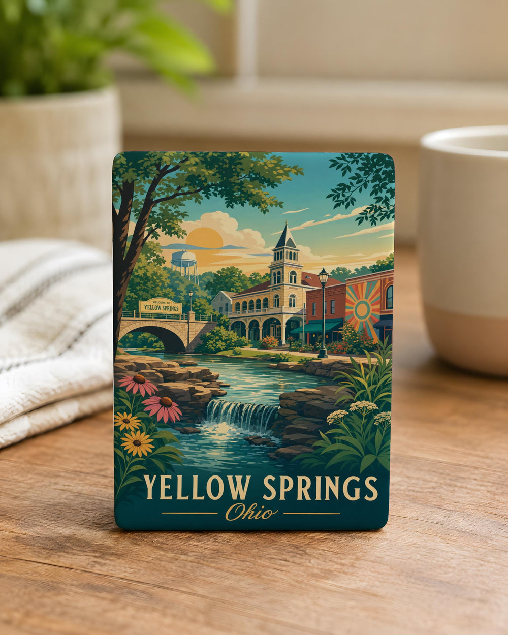 Yellow Springs Ohio Fridge Magnet, Yellow Springs Souvenir Magnet, Ohio Travel Gift, Yellow Springs Landmark Keepsake Magnet
