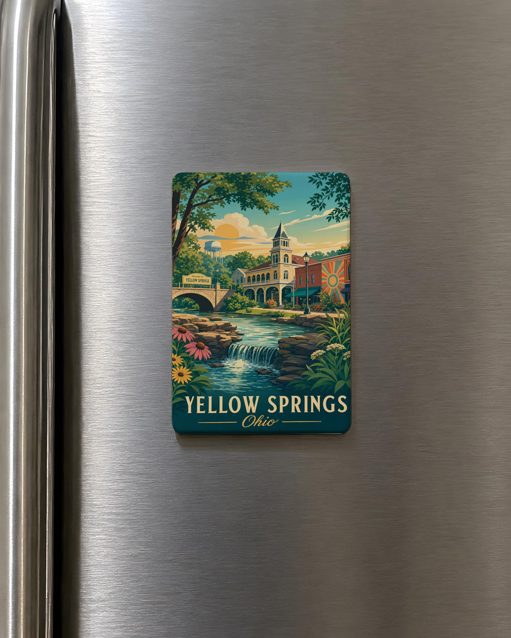 Yellow Springs Ohio Fridge Magnet, Yellow Springs Souvenir Magnet, Ohio Travel Gift, Yellow Springs Landmark Keepsake Magnet