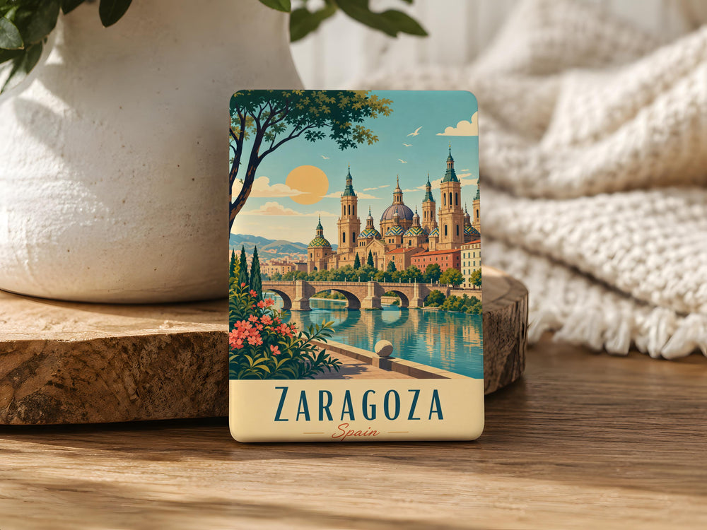 Zaragoza Spain Fridge Magnet, Zaragoza Travel Souvenir, Zaragoza City Landmark Magnet, Spain Trip Keepsake, Zaragoza Gift
