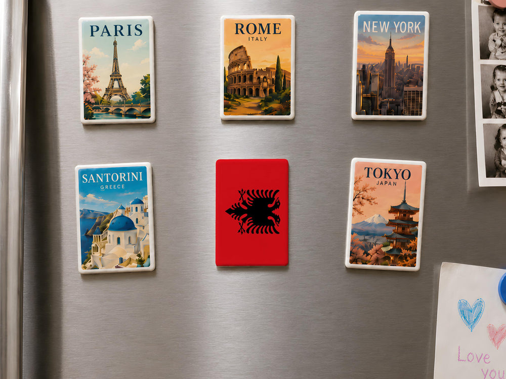 Albania Flag Fridge Magnet, Albanian National Flag Magnet, Albania Souvenir Magnet, Albanian Pride Refrigerator Magnet