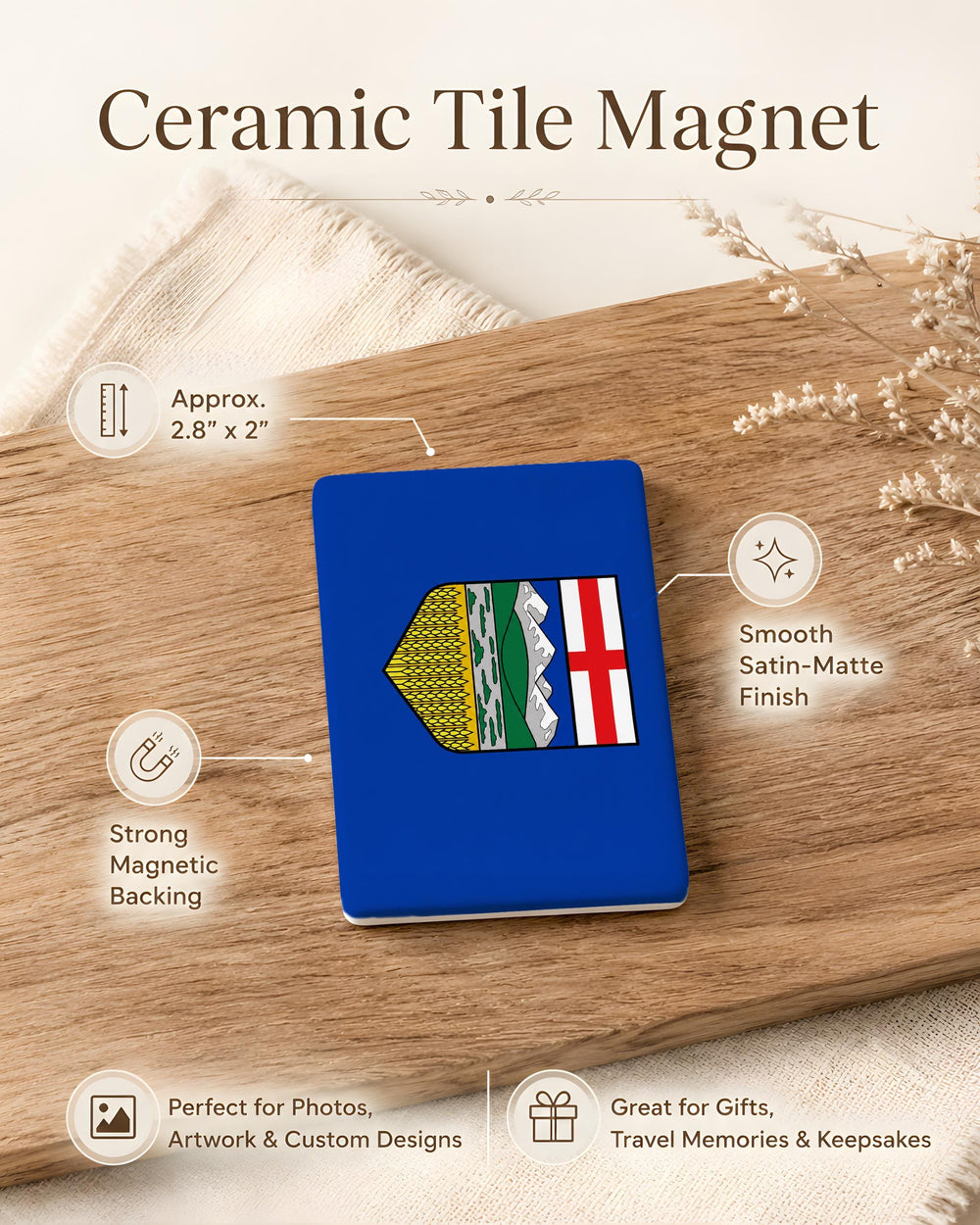 Alberta Provincial Flag Fridge Magnet, Alberta Canada Souvenir Magnet, Canadian Province Flag Magnet, Alberta Gift