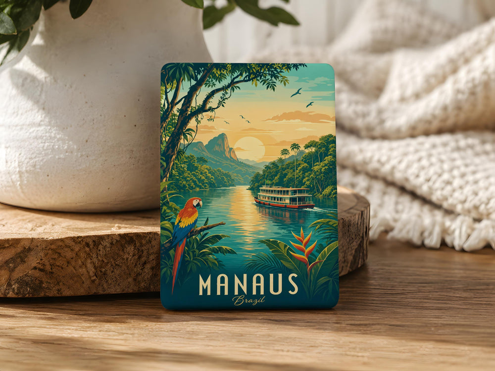 Amazon Region Fridge Magnet, Amazon Rainforest Map Magnet, South America Amazon Basin Souvenir Magnet, Travel Gift Magnet