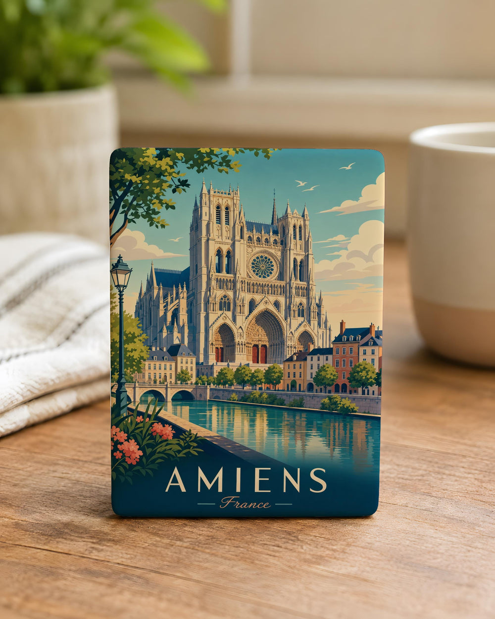 Amiens Cathedral Fridge Magnet, Amiens France Landmark Souvenir Magnet, Gothic Cathedral Travel Keepsake Magnet