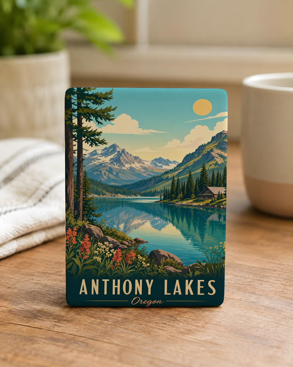 Anthony Lakes Fridge Magnet, Anthony Lakes Oregon Souvenir Magnet, Mountain Lake Travel Keepsake Magnet
