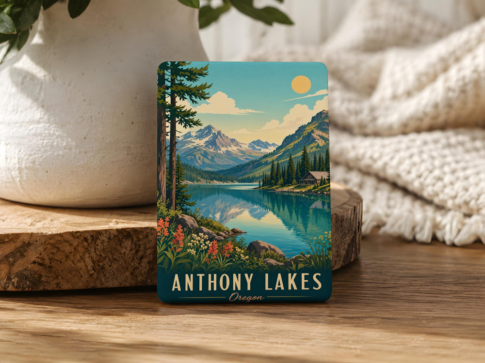 Anthony Lakes Fridge Magnet, Anthony Lakes Oregon Souvenir Magnet, Mountain Lake Travel Keepsake Magnet