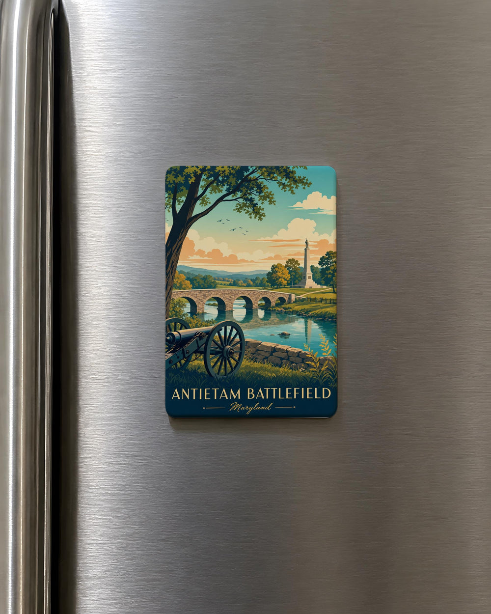 Antietam Battlefield Fridge Magnet, Civil War Battlefield Souvenir, Sharpsburg Maryland Historic Site Magnet