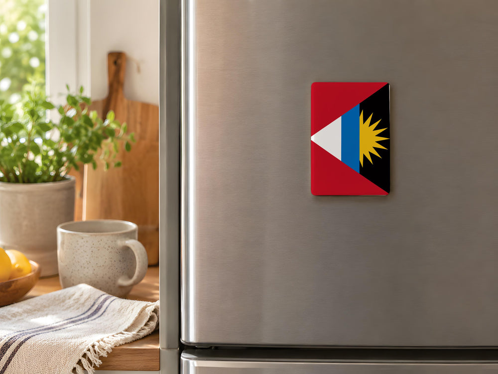 Antigua and Barbuda Flag Fridge Magnet, Caribbean Island Nation Souvenir Magnet, Antigua Barbuda National Flag Magnet