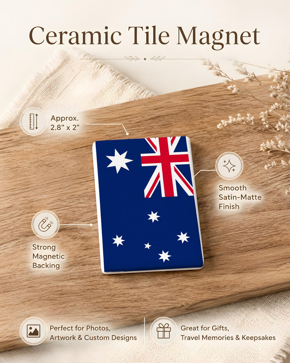 Australia Flag Fridge Magnet, Australian Souvenir Magnet, Aussie Flag Kitchen Decor, Australia Travel Gift Magnet