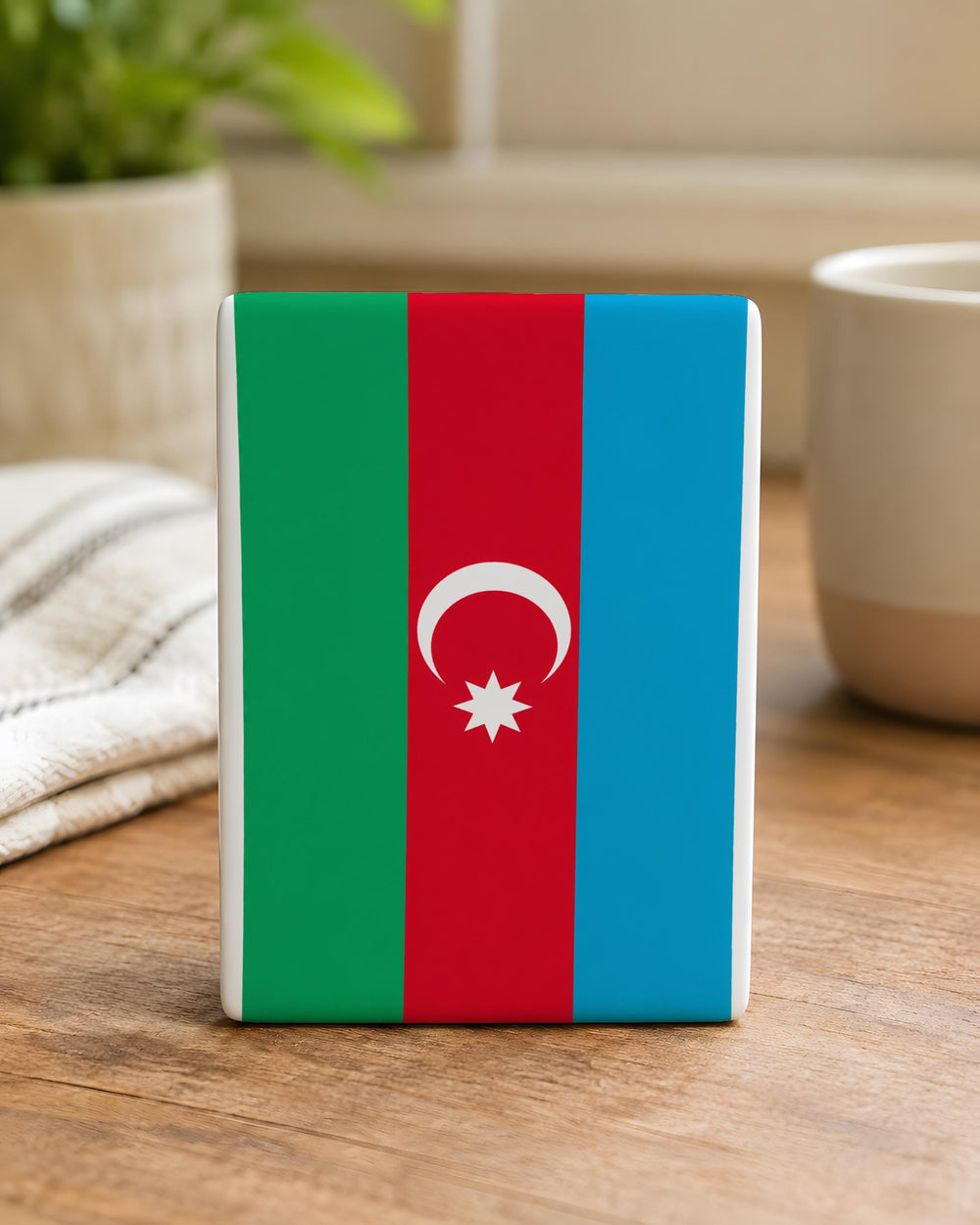 Azerbaijan Flag Fridge Magnet, Azerbaijan Country Flag Magnet, Azerbaijani Flag Kitchen Magnet, Travel Souvenir Magnet