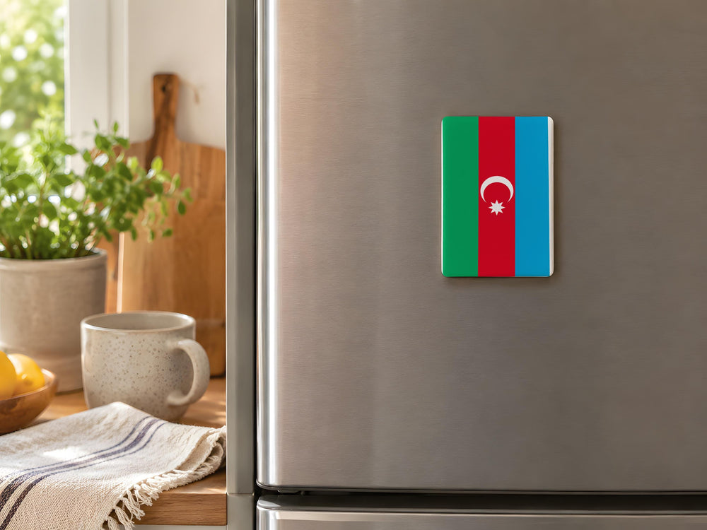 Azerbaijan Flag Fridge Magnet, Azerbaijan Country Flag Magnet, Azerbaijani Flag Kitchen Magnet, Travel Souvenir Magnet