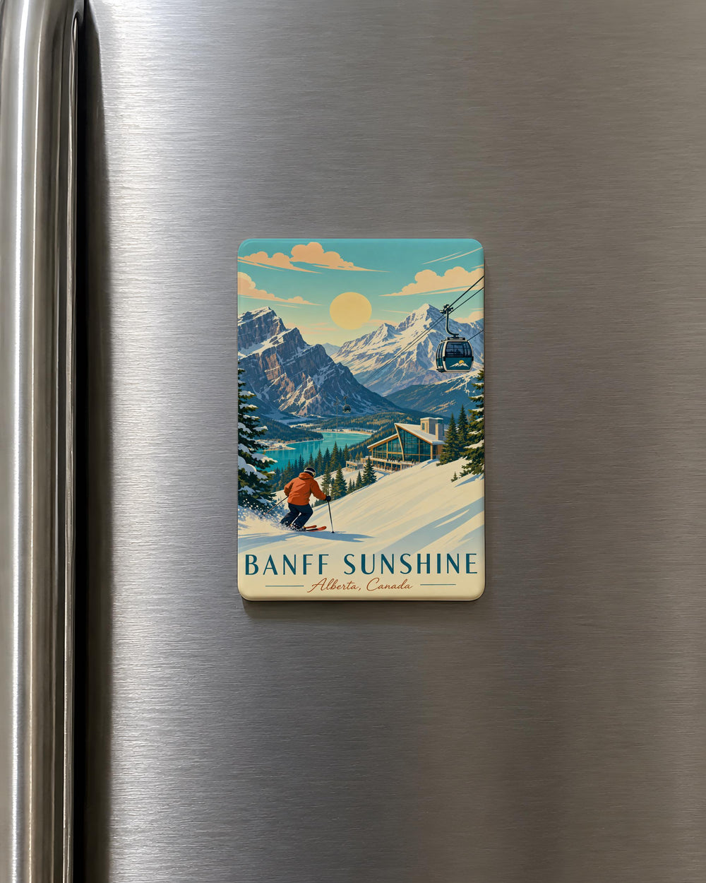 Banff Sunshine Village Fridge Magnet, Canadian Rockies Mountain Resort Souvenir, Alberta Canada Travel Keepsake Magnet