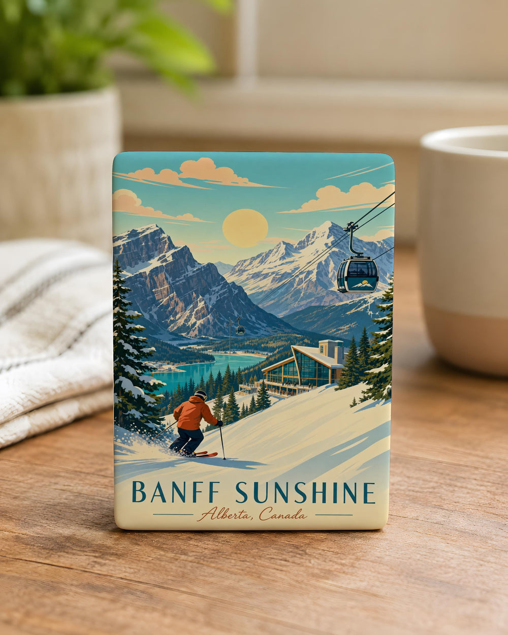 Banff Sunshine Village Fridge Magnet, Canadian Rockies Mountain Resort Souvenir, Alberta Canada Travel Keepsake Magnet