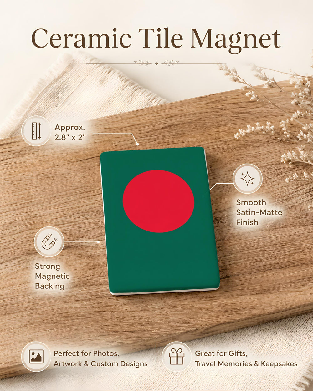 Bangladesh Flag Fridge Magnet, Bangladesh Souvenir Magnet, Patriotic Bangladesh Flag Magnet, Travel Gift, Locker Magnet