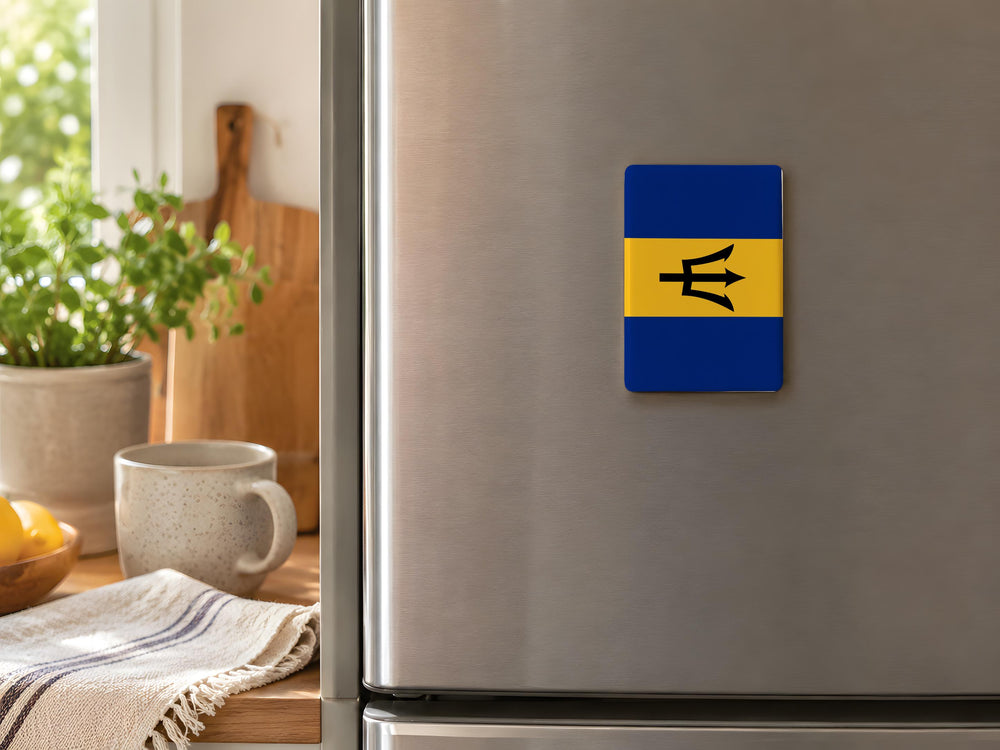 Barbados Flag Fridge Magnet, Barbados Souvenir Magnet, Caribbean Island Flag Magnet, Barbados Gift, Travel Keepsake Magnet