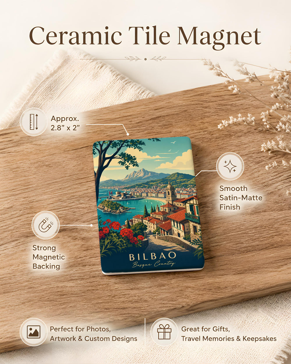 Basque Country Fridge Magnet, Basque Region Souvenir Magnet, Spain Travel Magnet, Basque Culture Gift, Euskal Herria Magnet