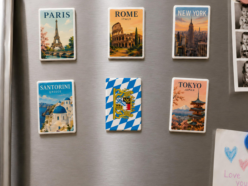 Bavaria Flag Fridge Magnet, Bavarian Flag Magnet, Germany Souvenir Magnet, Oktoberfest Gift, Munich Travel Keepsake