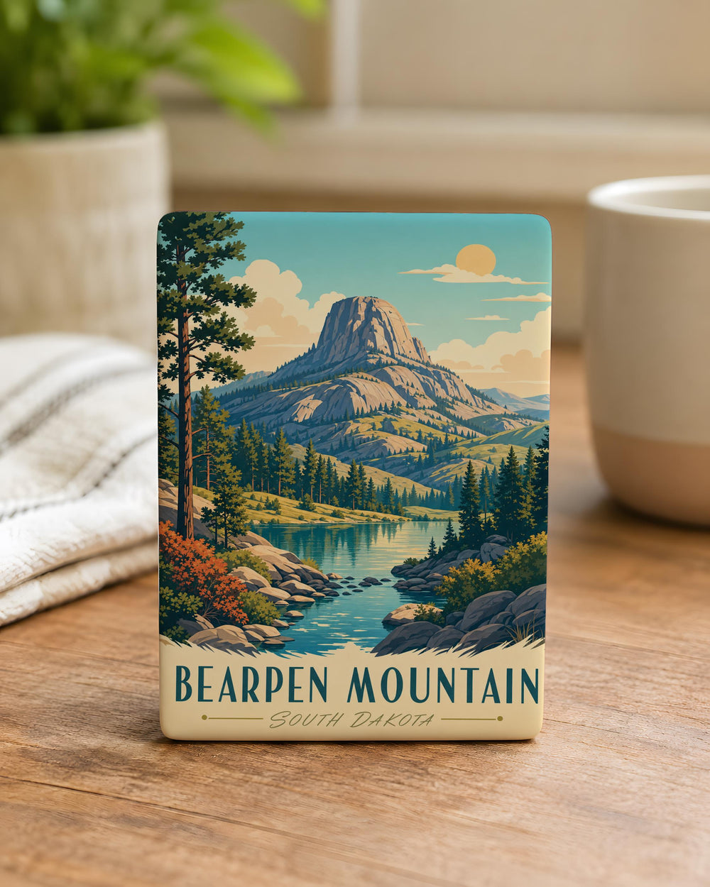 Bearpen Mountain Fridge Magnet, Mountain Landscape Souvenir Magnet, Outdoor Adventure Nature Gift, Hiking Cabin Decor Magnet