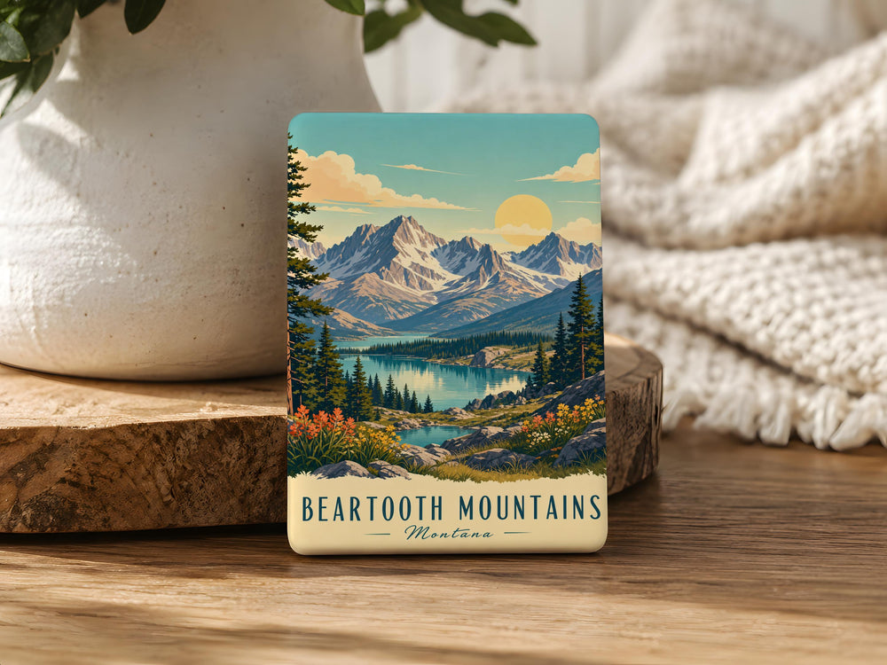 Beartooth Mountains Fridge Magnet, Beartooth Range Souvenir Magnet, Montana Wyoming Mountain Travel Keepsake Gift