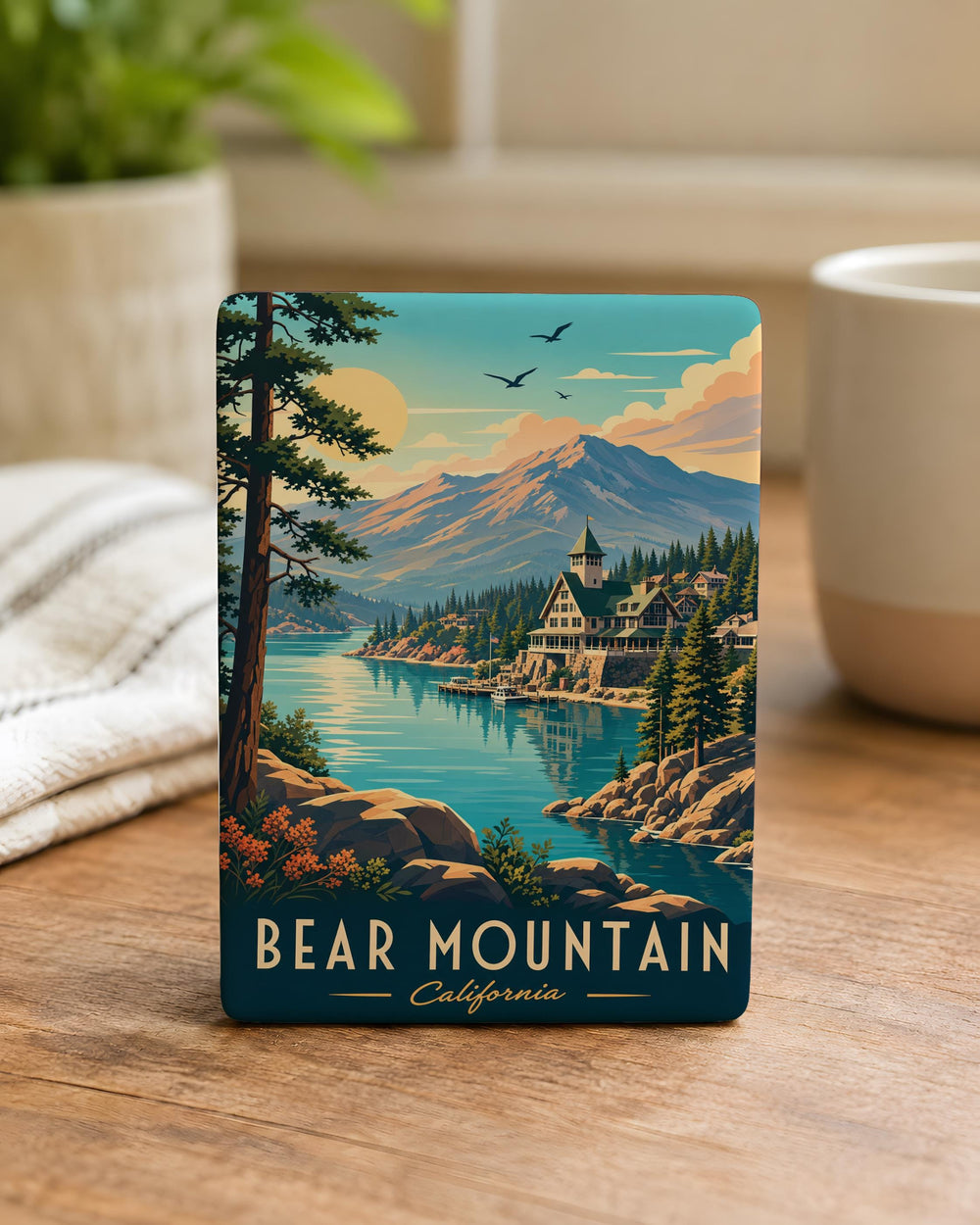 Bear Mountain California Fridge Magnet, Big Bear Lake Mountain Town Souvenir, San Bernardino National Forest Travel Gift