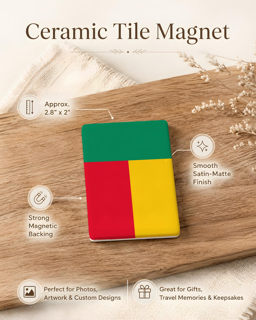 Benin Flag Fridge Magnet, Benin National Flag Magnet, Benin Souvenir Magnet, Benin Gift, West Africa Flag Magnet, Benin Pride Magnet