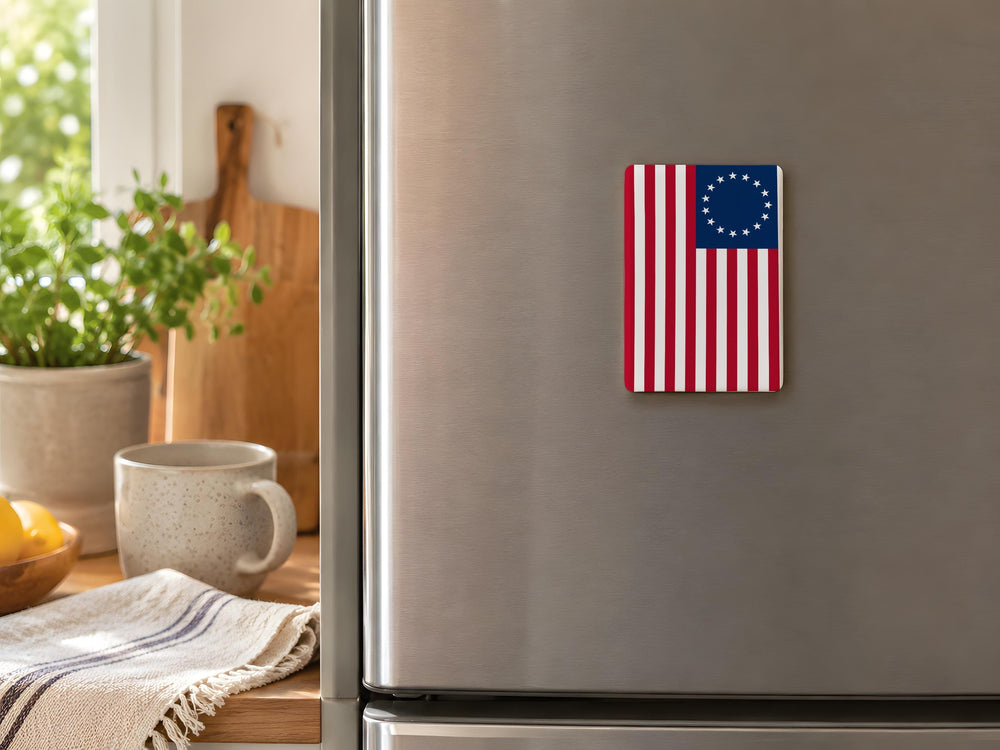 Betsy Ross Flag Fridge Magnet, 13 Star American Flag Magnet, Vintage USA Patriotic Flag Refrigerator Magnet