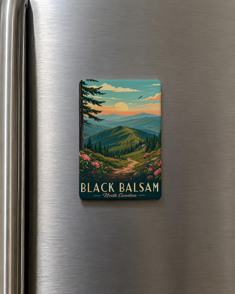 Black Balsam Fridge Magnet, Balsam Tree Nature Magnet, Forest Evergreen Decor Magnet, Woodland Cabin Kitchen Magnet
