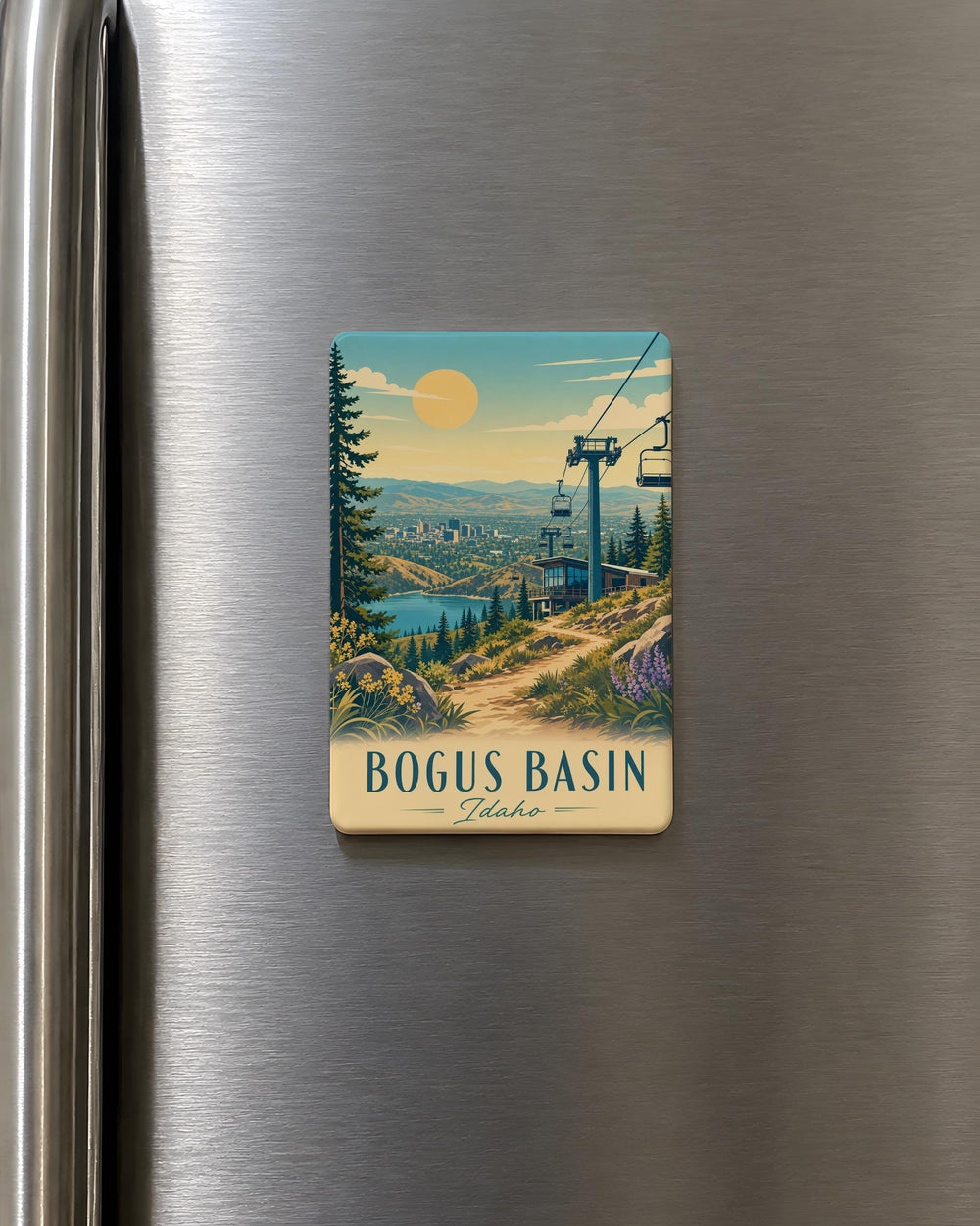Bogus Basin Idaho Fridge Magnet, Ski Resort Mountain Souvenir Magnet, Boise Winter Sports Gift