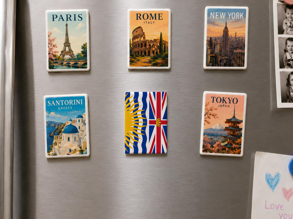 British Columbia Provincial Flag Fridge Magnet, Canada Province Souvenir Magnet, BC Flag Refrigerator Magnet