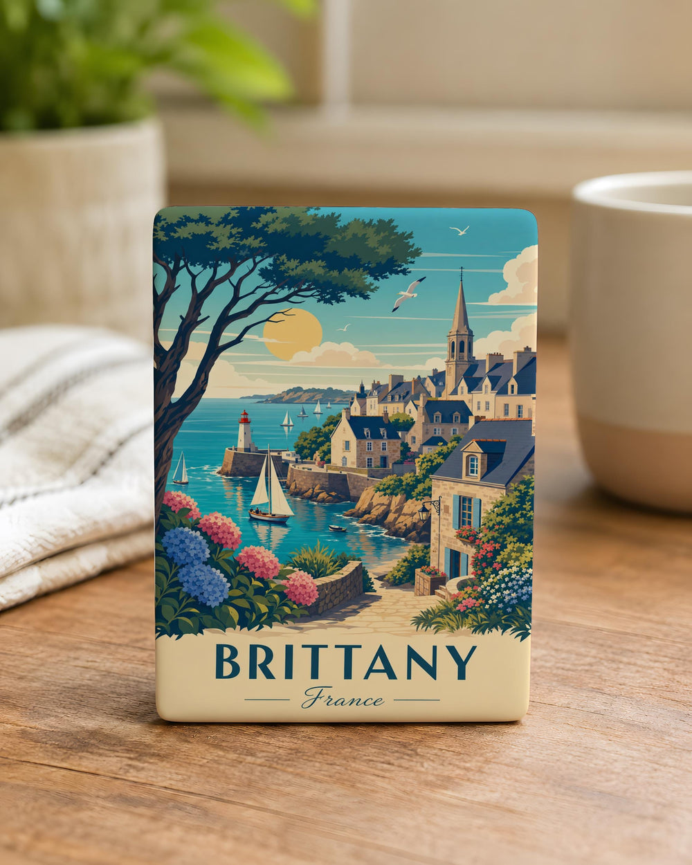 Brittany Fridge Magnet, Brittany France Travel Souvenir Magnet, Coastal Brittany Landmark Keepsake Magnet