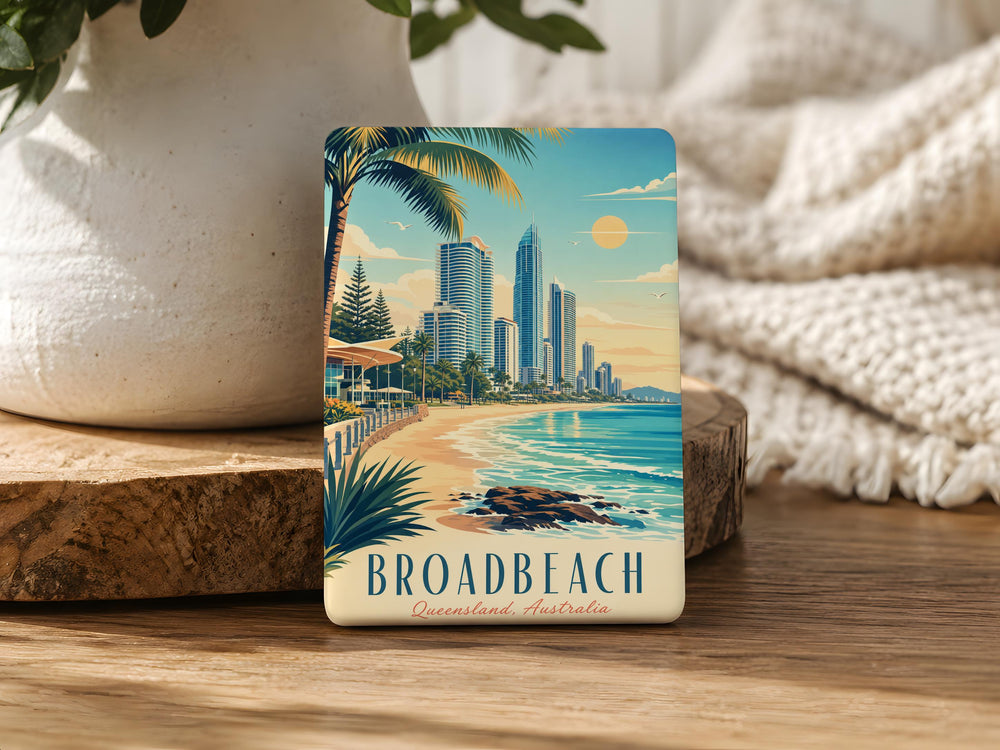 Broadbeach Fridge Magnet, Broadbeach Queensland Souvenir, Gold Coast Travel Keepsake, Australia Vacation Gift, Coastal Landmark Magnet