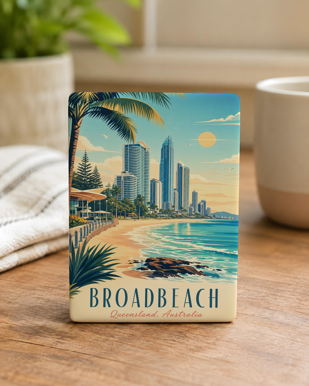 Broadbeach Fridge Magnet, Broadbeach Queensland Souvenir, Gold Coast Travel Keepsake, Australia Vacation Gift, Coastal Landmark Magnet