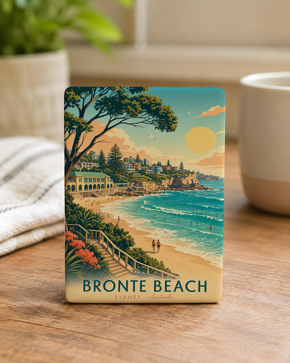Bronte Beach Fridge Magnet, Sydney Australia Coastal Seaside Souvenir, Beach Landmark Travel Gift, Ocean Shore Keepsake