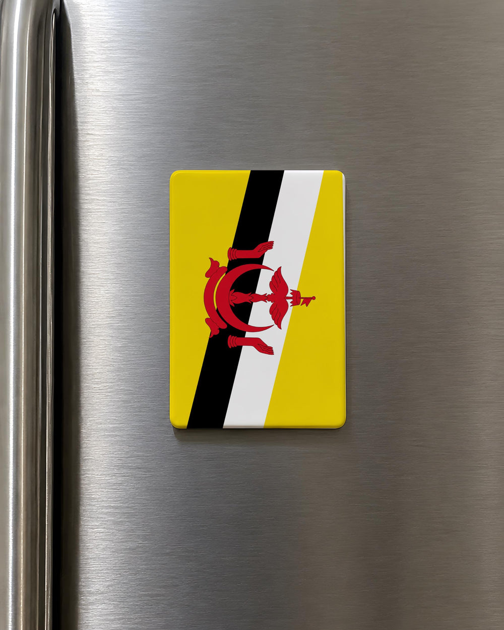 Brunei Flag Fridge Magnet, Brunei Darussalam Souvenir Magnet, Southeast Asia Travel Gift, National Flag Kitchen Magnet