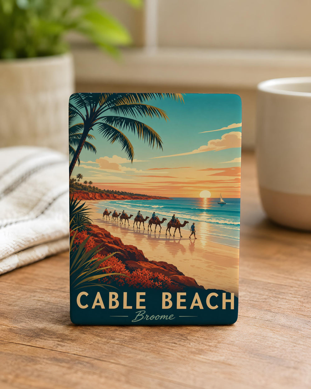 Cable Beach Broome Fridge Magnet, Western Australia Beach Souvenir Magnet, Broome Travel Gift, Coastal Landmark Keepsake