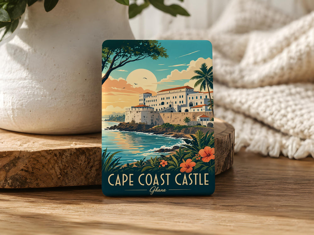 Cape Coast Castle Fridge Magnet, Ghana Landmark Souvenir Magnet, Historic Fort & Coastal Castle Travel Keepsake Gift