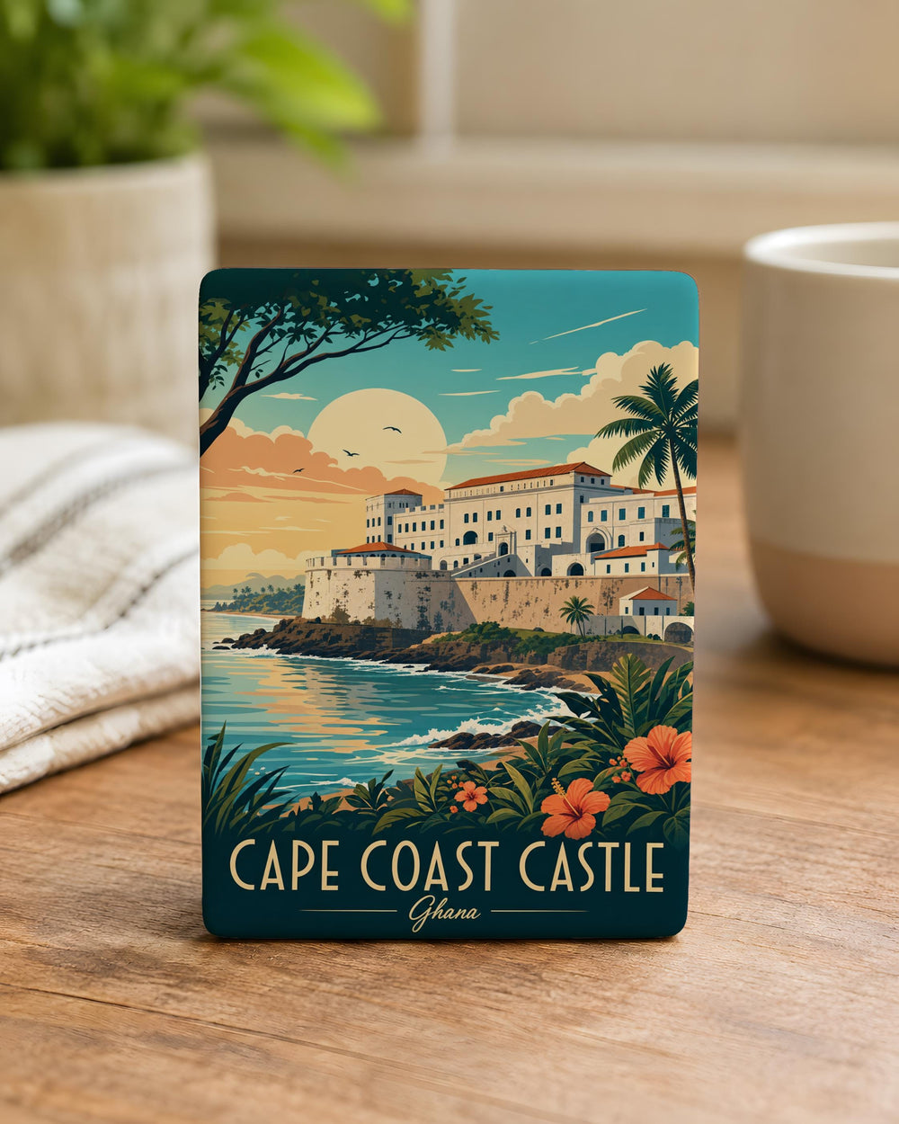 Cape Coast Castle Fridge Magnet, Ghana Landmark Souvenir Magnet, Historic Fort & Coastal Castle Travel Keepsake Gift