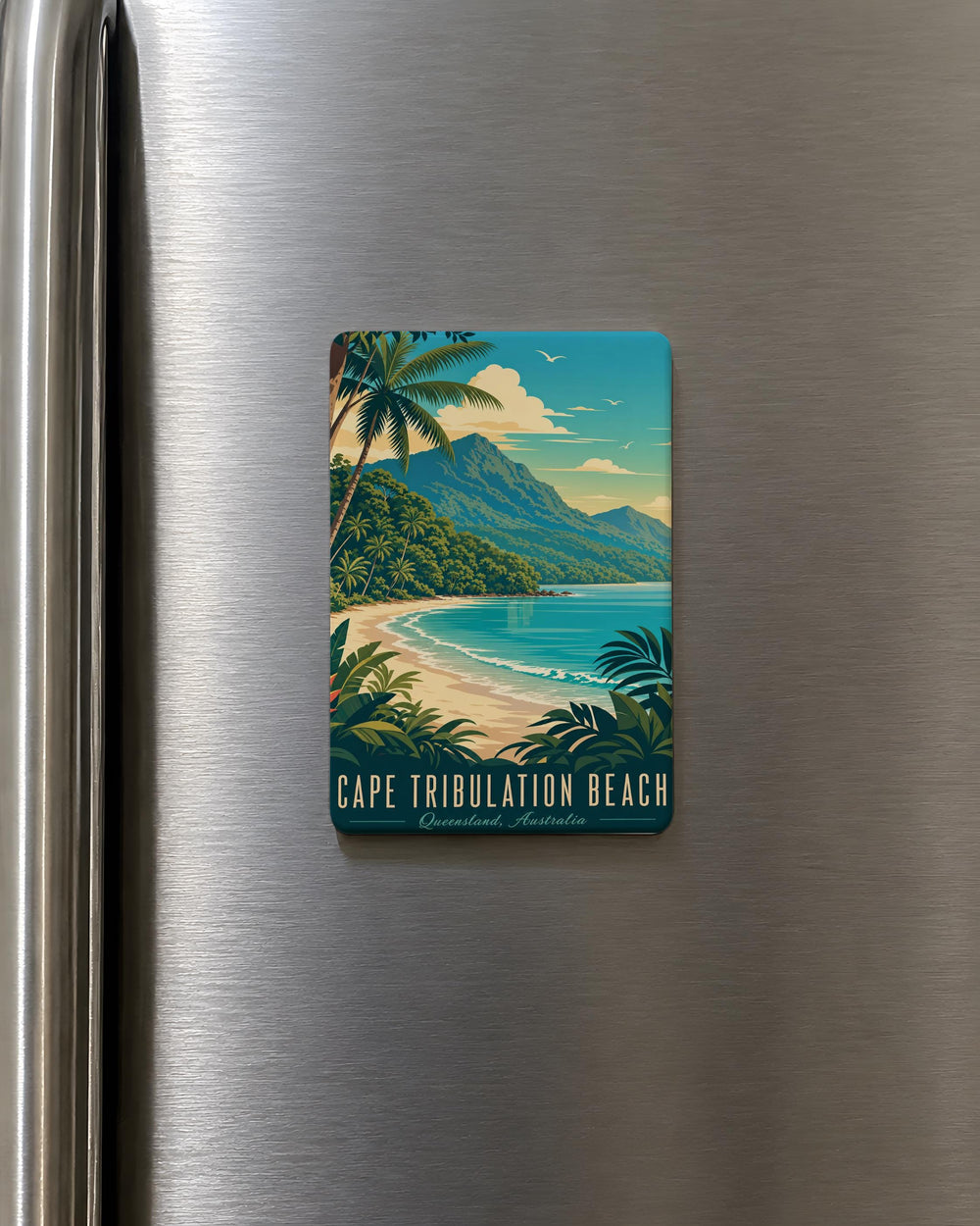 Cape Tribulation Beach Fridge Magnet, Tropical Coastline Souvenir Magnet, Queensland Australia Beach Travel Keepsake Magnet