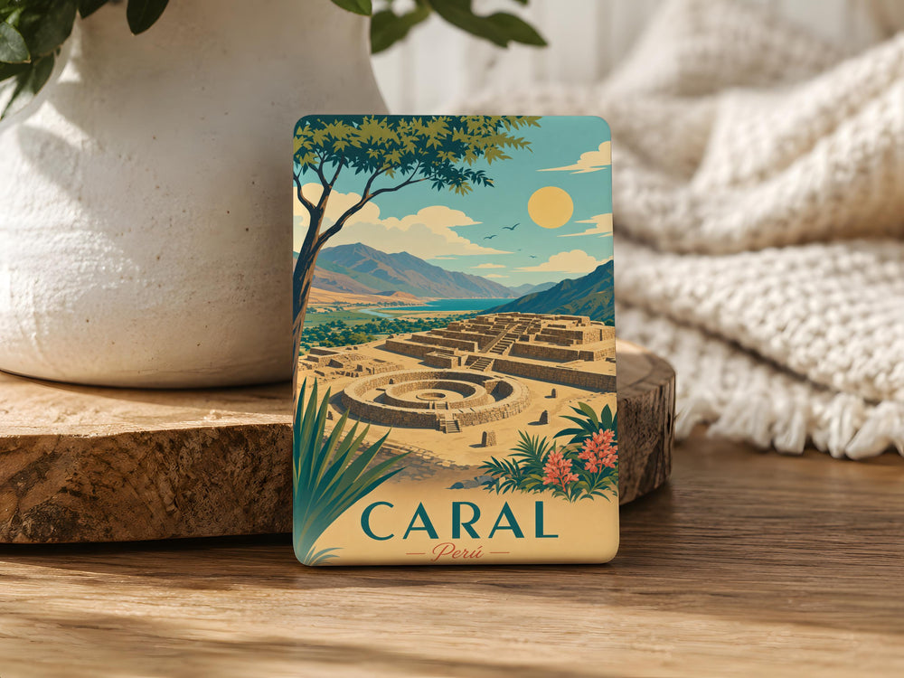 Caral Magnet Fridge Magnet, Ancient Peru Sacred City Ruins Souvenir, Archaeology History Travel Gift