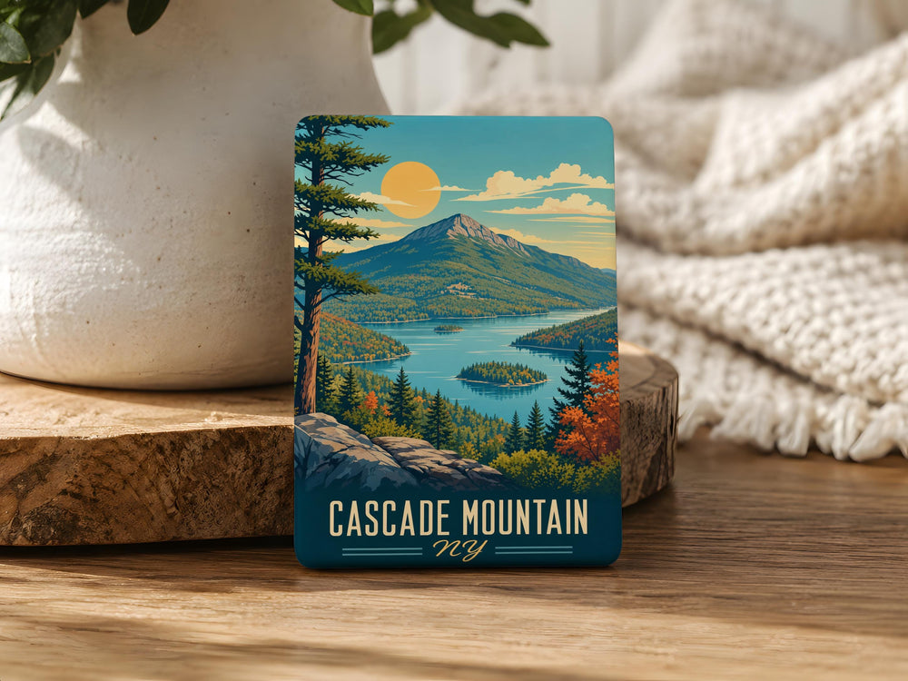 Cascade Mountain NY Fridge Magnet, Adirondack Mountains Souvenir, New York Hiking Trail Keepsake, Lake Placid Gift