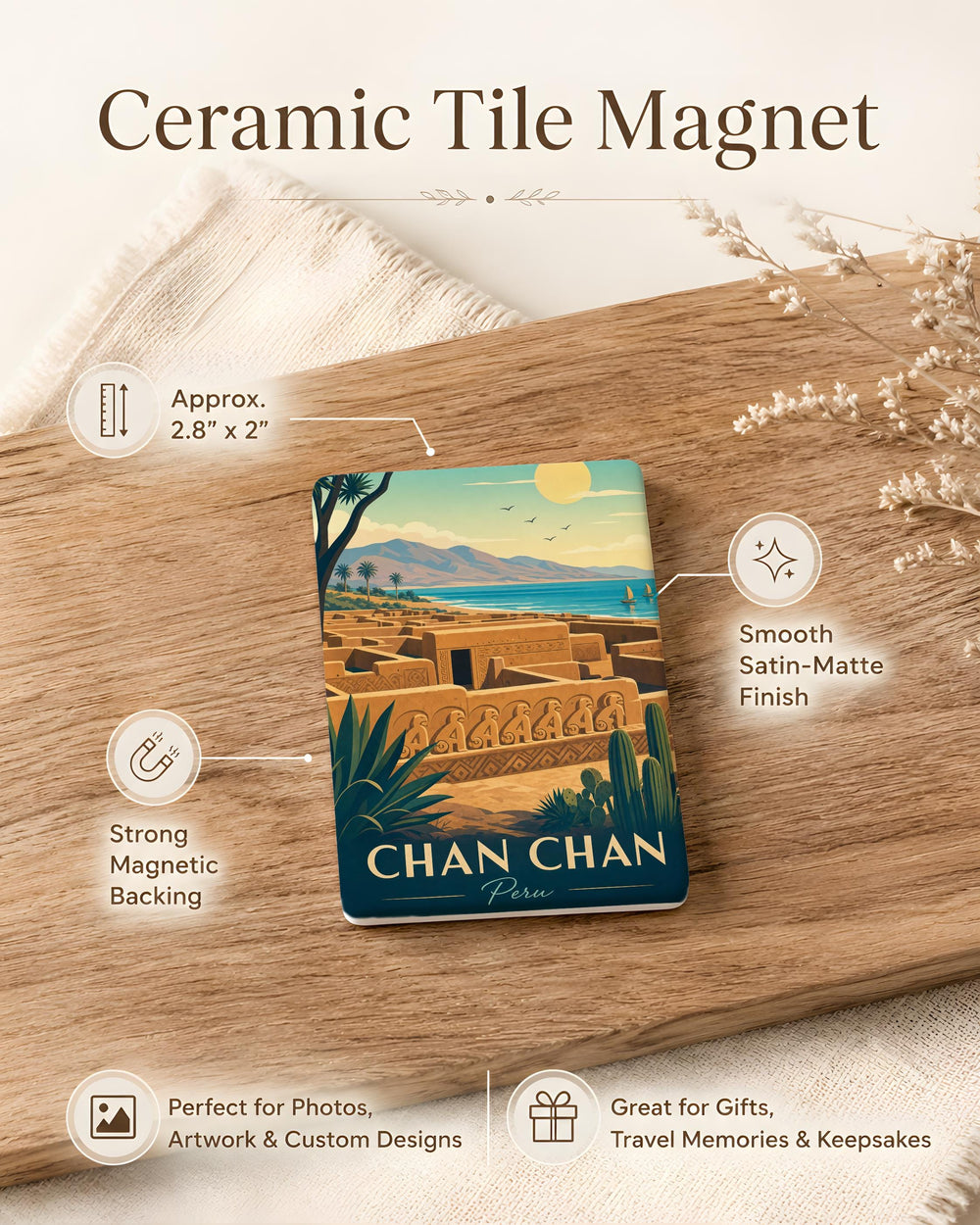 Chan Chan Peru Fridge Magnet Ancient Adobe City Ruins Archaeological Site Souvenir Gift