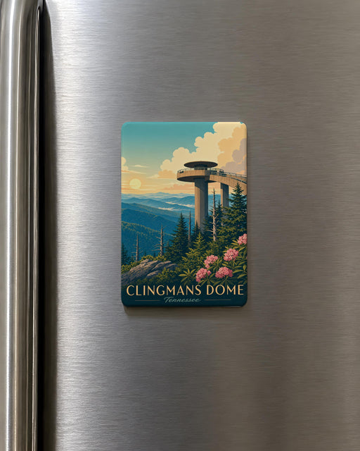 Clingmans Dome Fridge Magnet, Great Smoky Mountains National Park Souvenir, Tennessee North Carolina Travel Keepsake