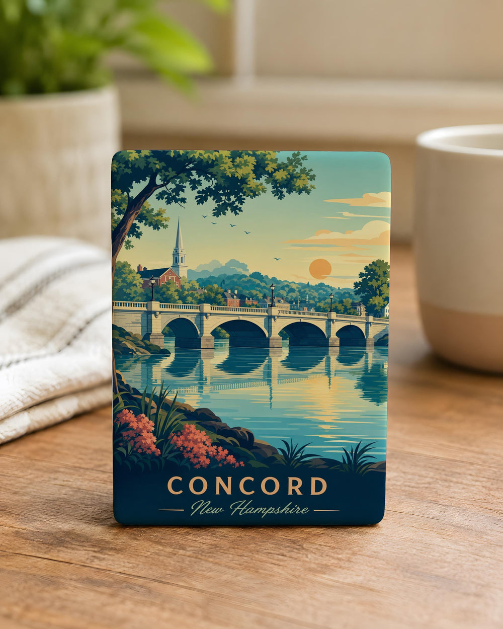 Concord Bridge Fridge Magnet, Historic Massachusetts Landmark Souvenir, American Revolution North Bridge Gift