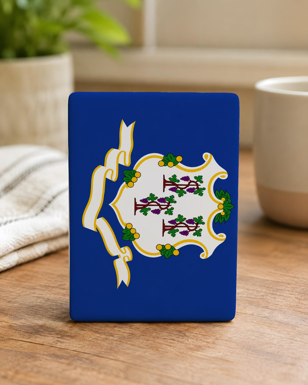 Connecticut State Flag Fridge Magnet, Connecticut Souvenir Magnet, Hartford Connecticut Gift, New England State Flag Magnet