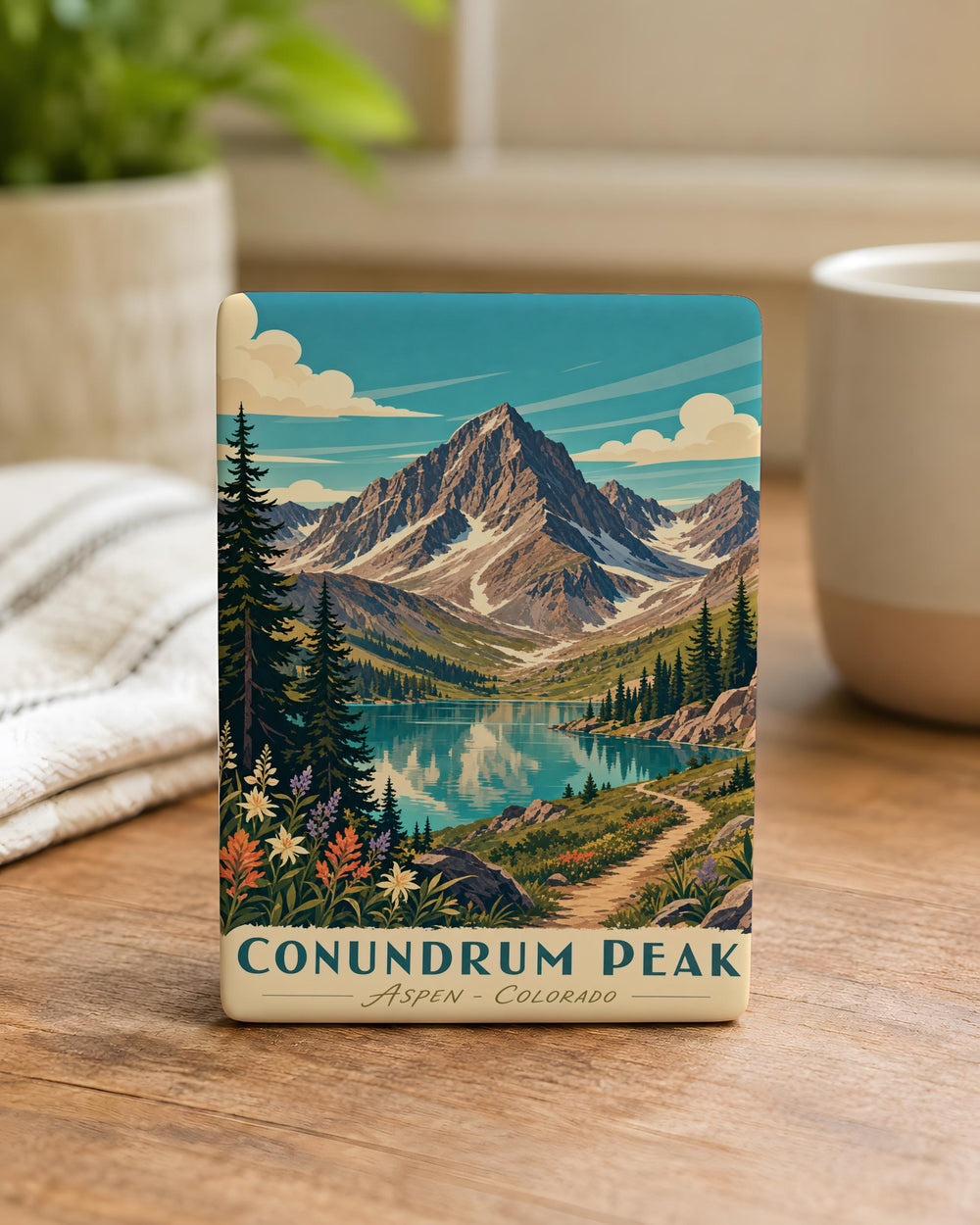 Conundrum Peak Fridge Magnet, Colorado Mountain Summit Souvenir, Hiking Adventure Travel Gift