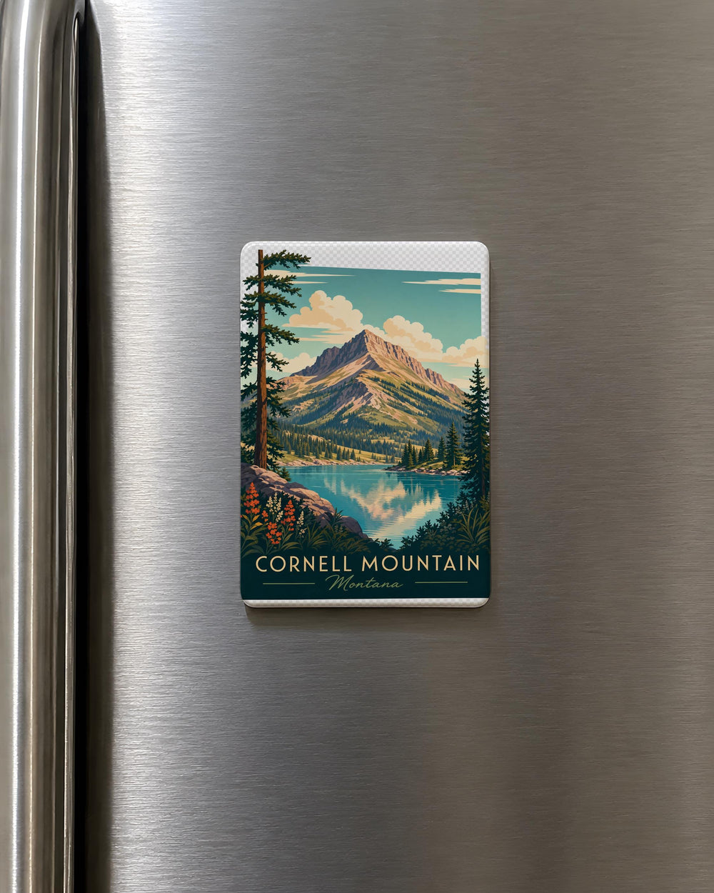 Cornell Mountain Fridge Magnet, Catskill Mountains Souvenir, New York Hiking Peak Keepsake Magnet, Mountain Landscape Magnet