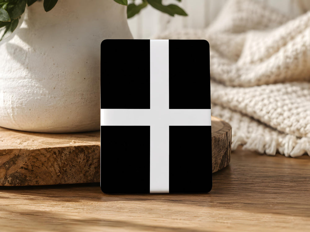 Cornish Flag Fridge Magnet, Cornwall St Piran’s Cross Souvenir Magnet, Cornish Pride Kitchen Refrigerator Magnet