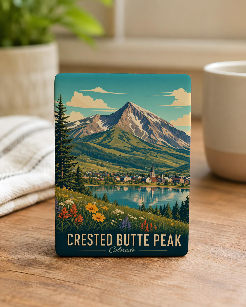 Crested Butte Peak Fridge Magnet, Colorado Mountain Summit Souvenir Magnet, Rocky Mountains Travel Keepsake Magnet