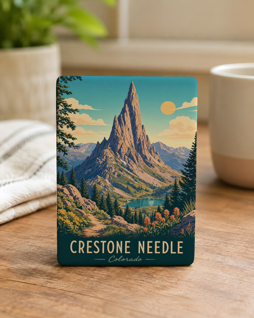 Crestone Needle Fridge Magnet, Colorado Mountain Peak Souvenir Magnet, Sangre de Cristo Range Landmark Magnet