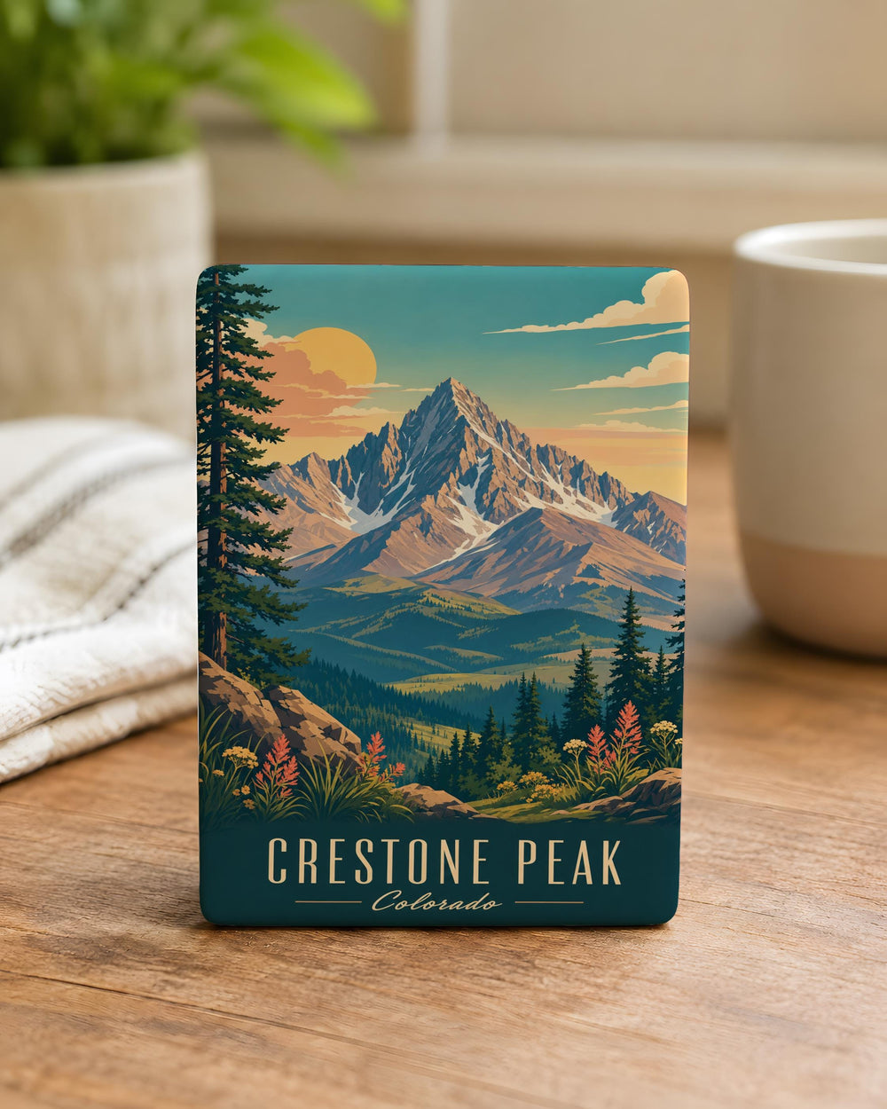 Crestone Peak Fridge Magnet, Colorado Mountain Souvenir Magnet, Sangre de Cristo Range Travel Keepsake Gift