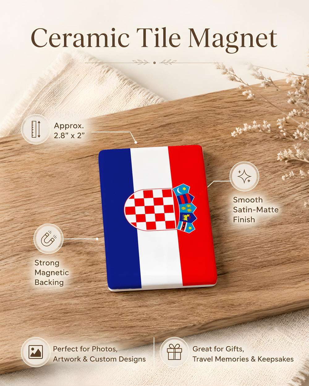 Croatia Flag Fridge Magnet, Croatian Flag Magnet, Croatia Souvenir Magnet, Croatia Travel Gift, Croatian Pride Magnet